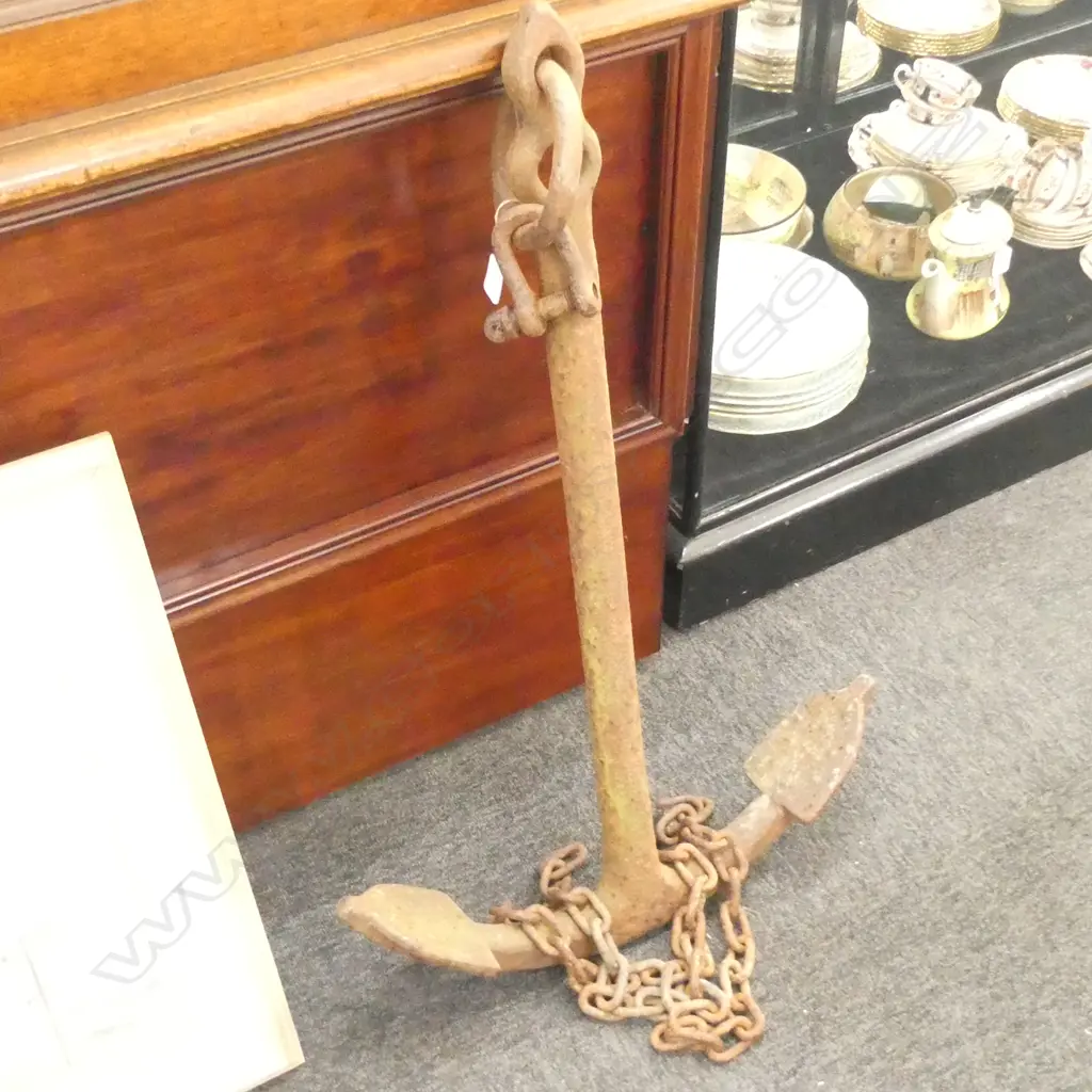 LARGE ANTIQUE ANCHOR, H. 830MM Image 1++