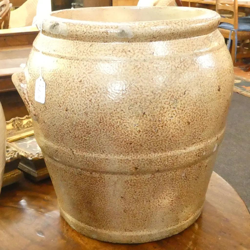 NZ BRICK, NEW LYNN SALT GLAZE CROCK, H. 355MM Image 1++