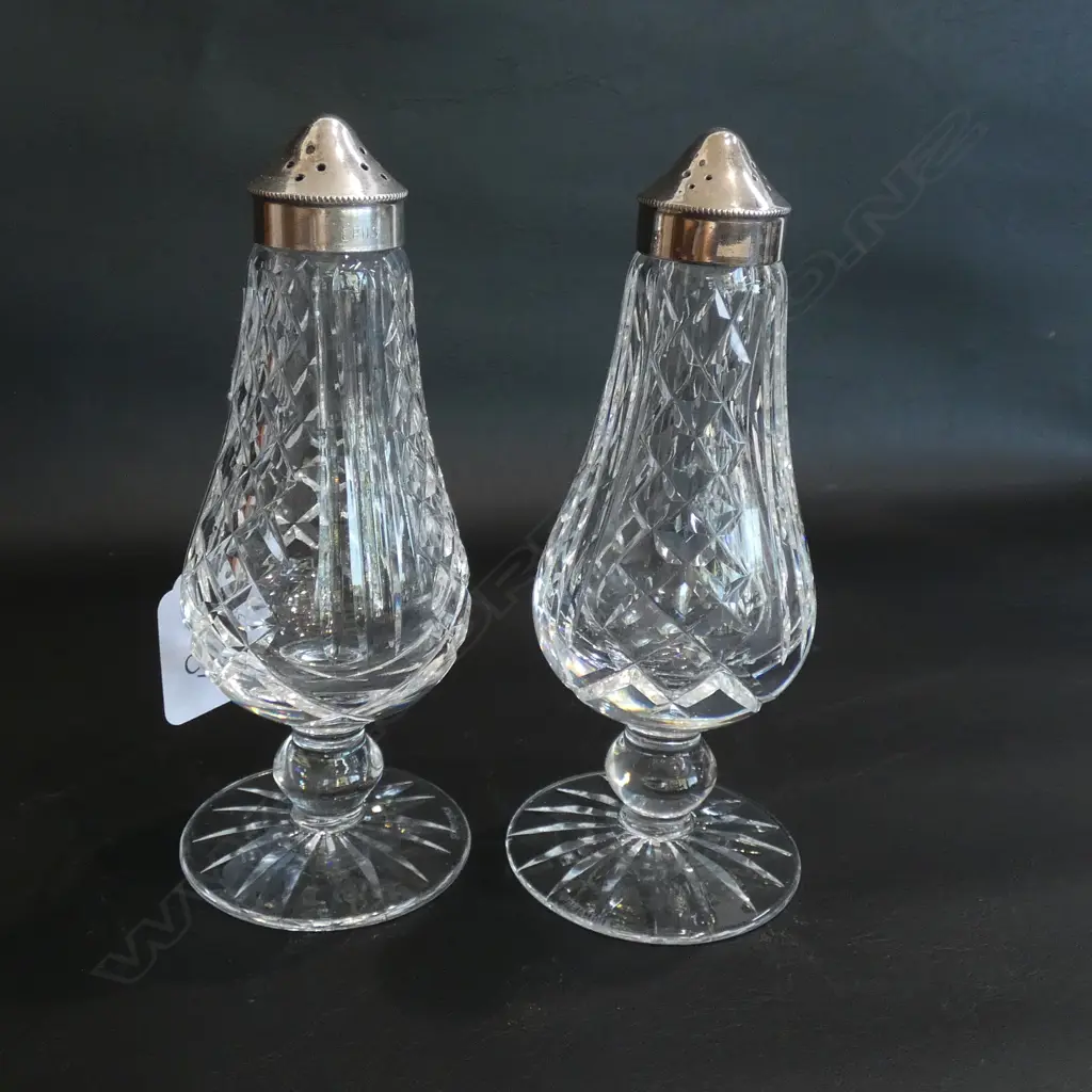 WATERFORD CUT CRYSTAL SALT & PEPPER 155mm Image 1++
