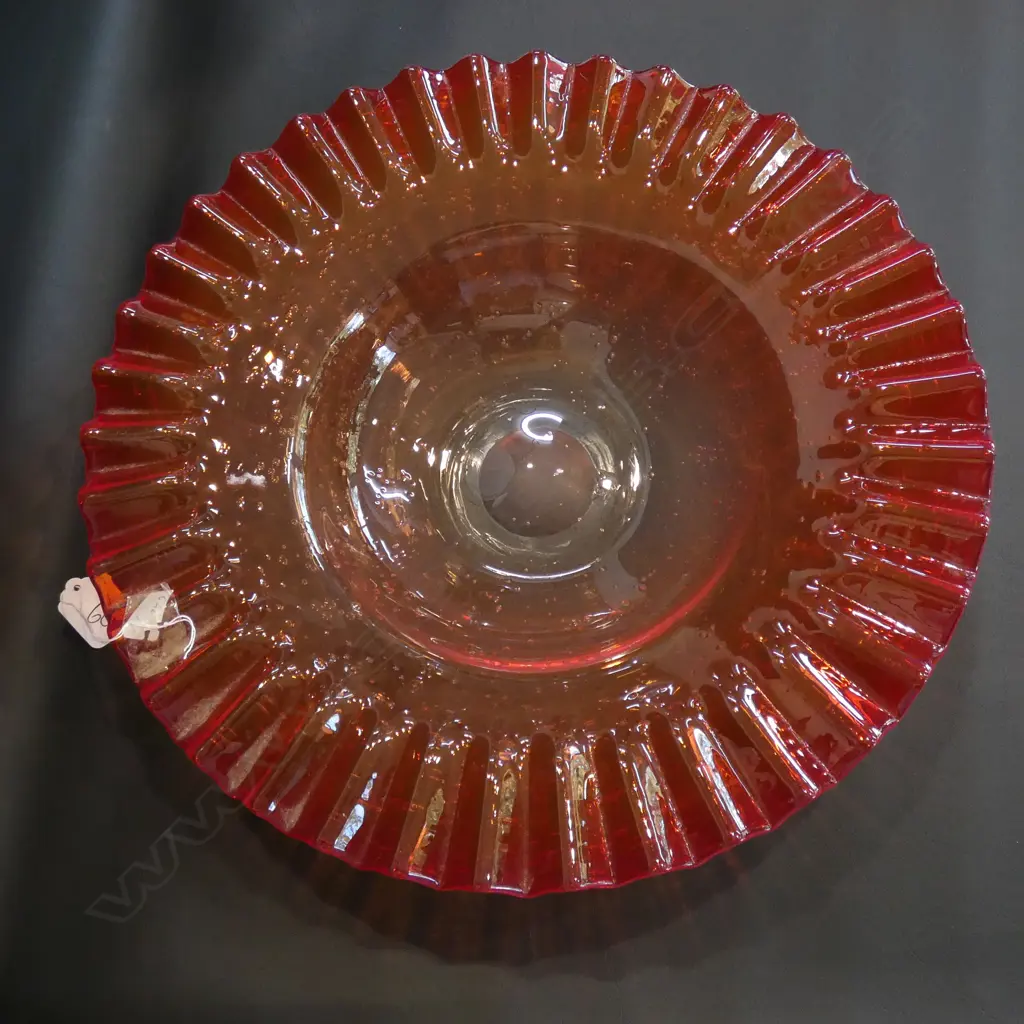 LARGE FLUTED GLASS BOWL D 370 MM Image 1++