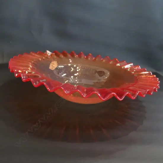 LARGE FLUTED GLASS BOWL D 370 MM