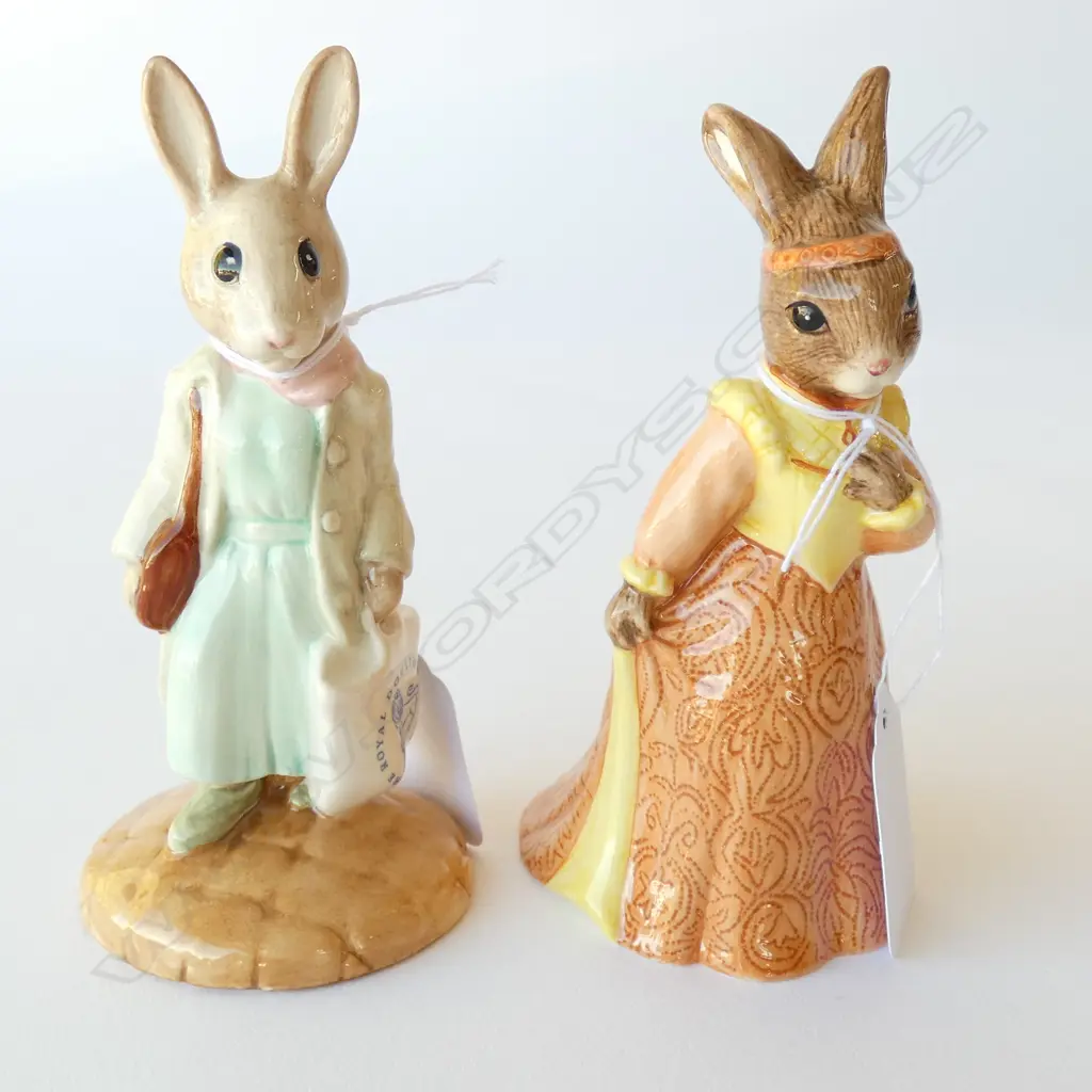 TWO BUNNYKINS FIGURES; "JULIET" & "SHOPPER BUNNY", H.120MM Image 1++