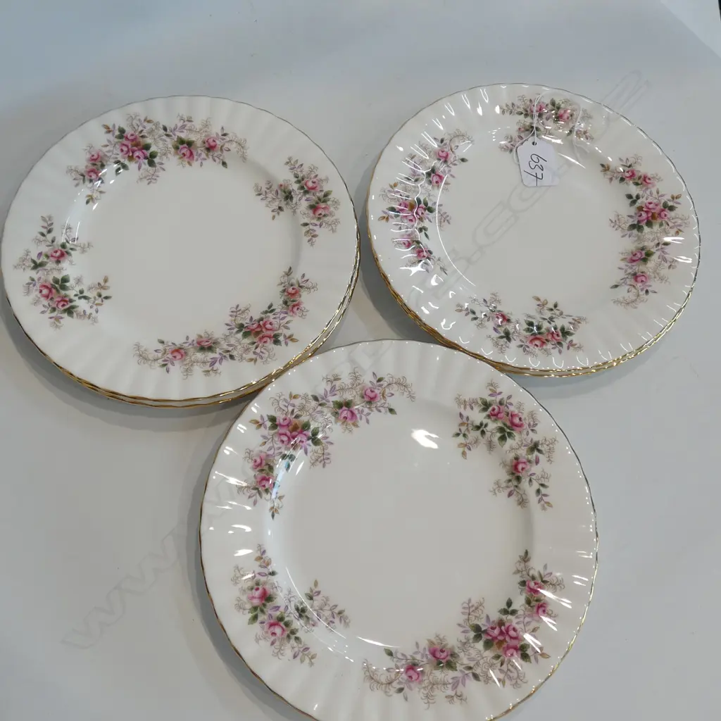 6 X ROYAL ALBERT LAVENDER ROSE 20CM SALAD PLATES Image 1++