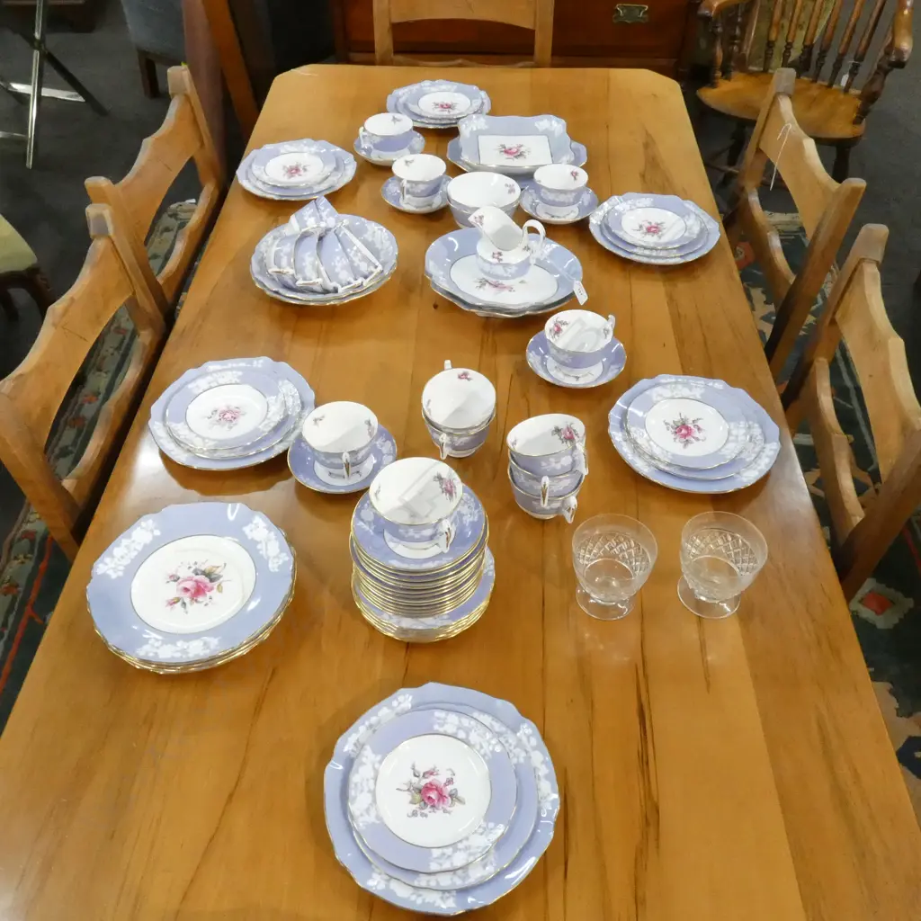 60 PCE COPELAND SPODE 'MARITIME ROSE'  TEA SERVICE INCL; 10 PLATES, 2 BOWLS, 4 SERVING, 16 TRIOS, 2 SUGAR, MILK, ETC Image 1++