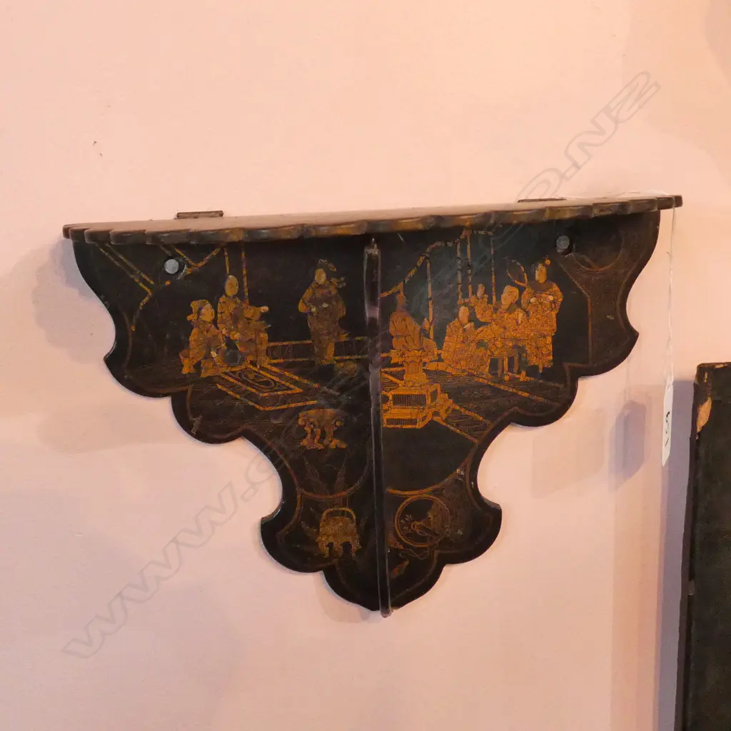 ANTIQUE  BLACK LACQUER  WALL BRACKET Image 1++