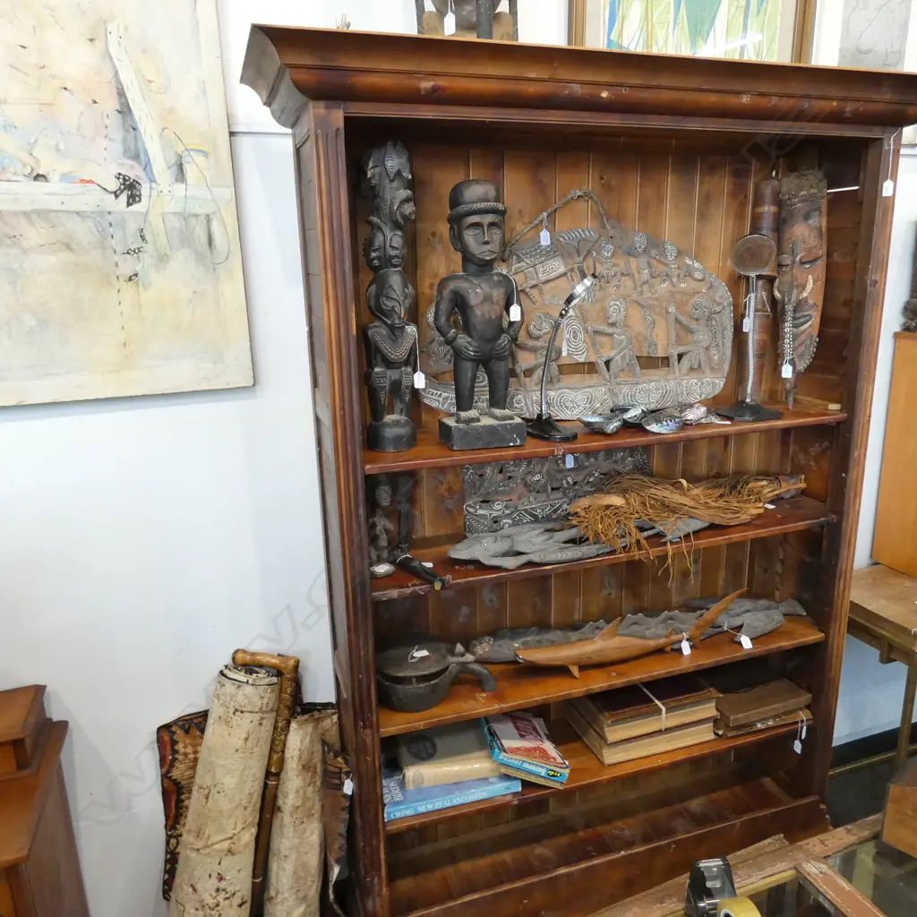 LARGE OPEN PINE BOOKCASE H 2200 X 1400 MM Image 1++