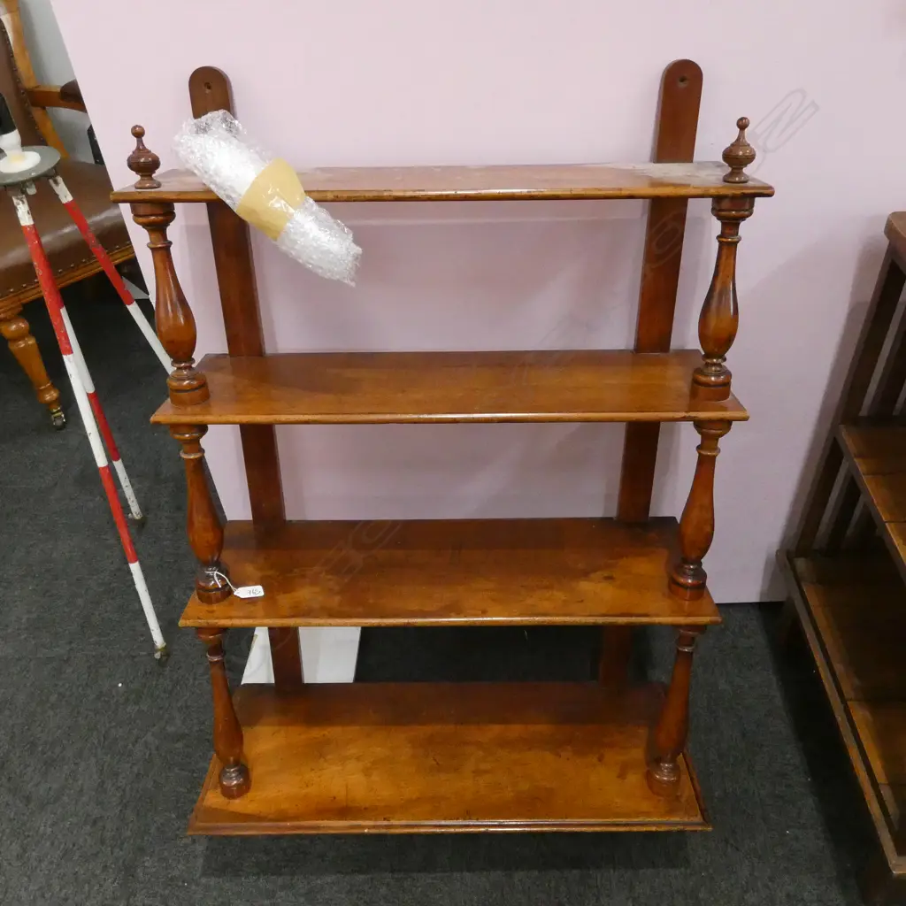 4 TIER MAHOGHANY WALL SHELF H. 1070MM Image 1++
