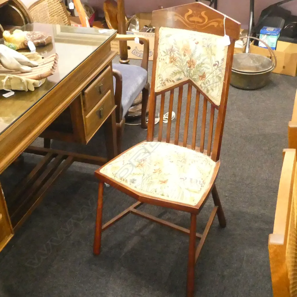 ART NOUVEAU INLAID SIDE CHAIR Image 1++