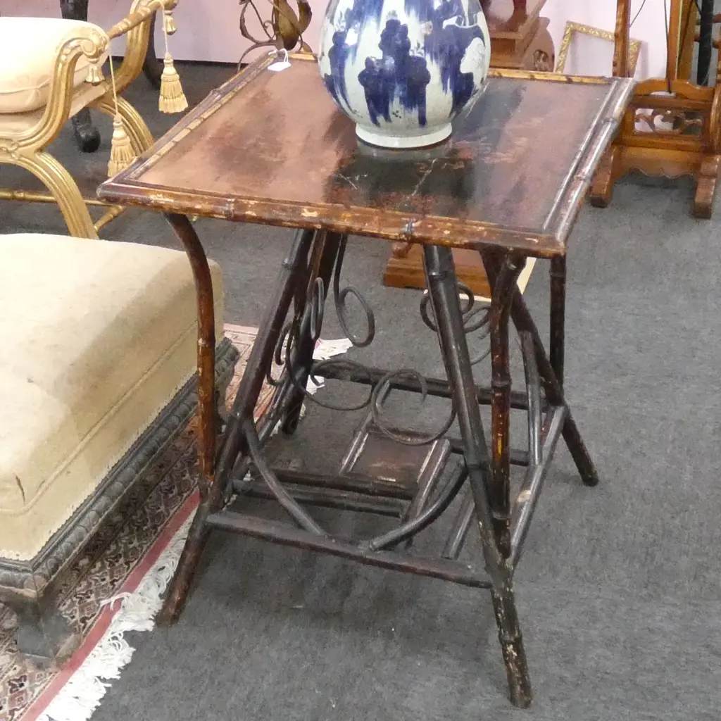 A Victorian bamboo framed Image 1++
