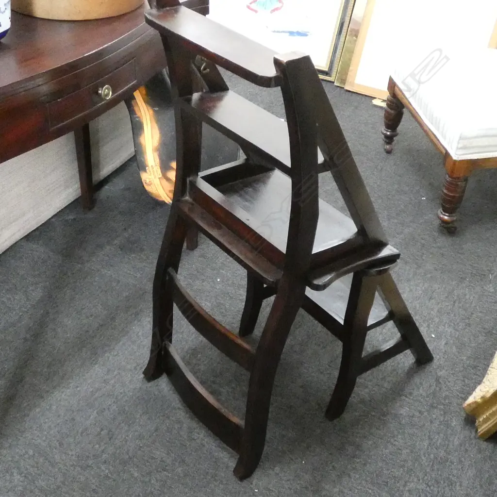 REPRODUCTION METAMORPHIC LIBRARY LADDER / CHAIR Image 1++