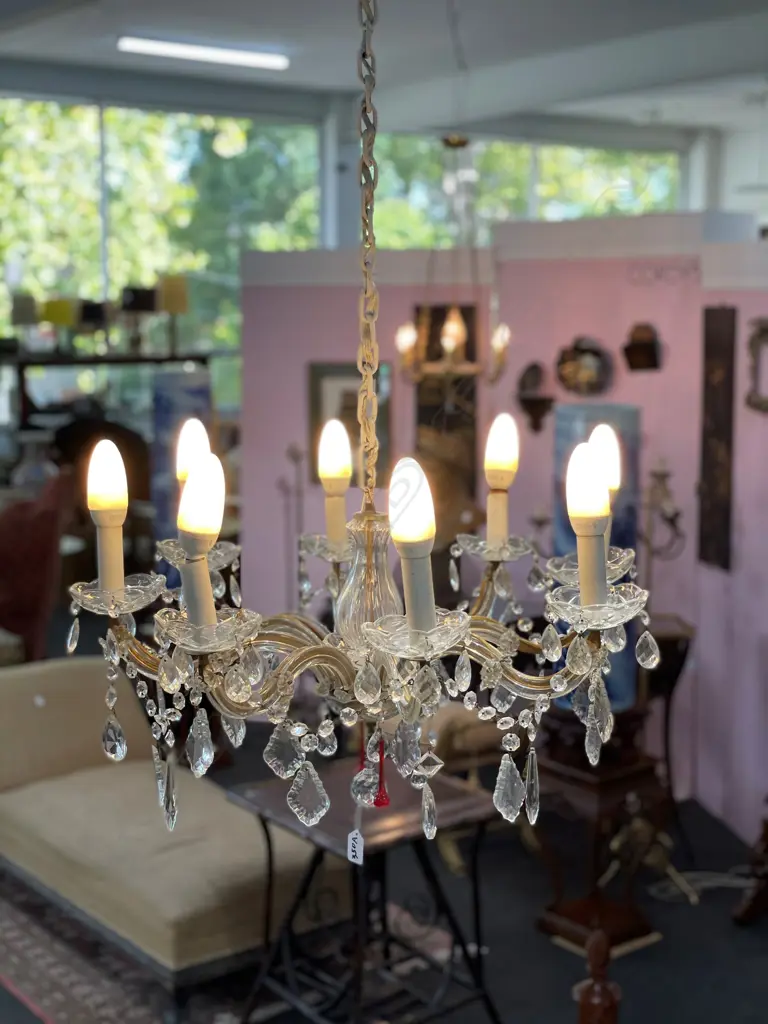 ANTIQUE FRENCH CRYSTAL SEVEN BRANCH CHANDELIER Image 1++