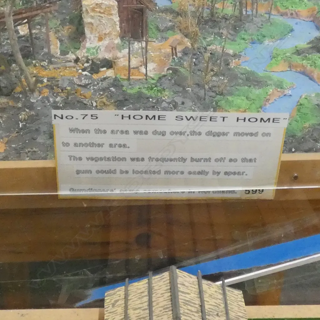 MODEL OF GUMDIGGERS CAMP ON STAND H. 1040MM D. 630MM W. 740MM Image 1++