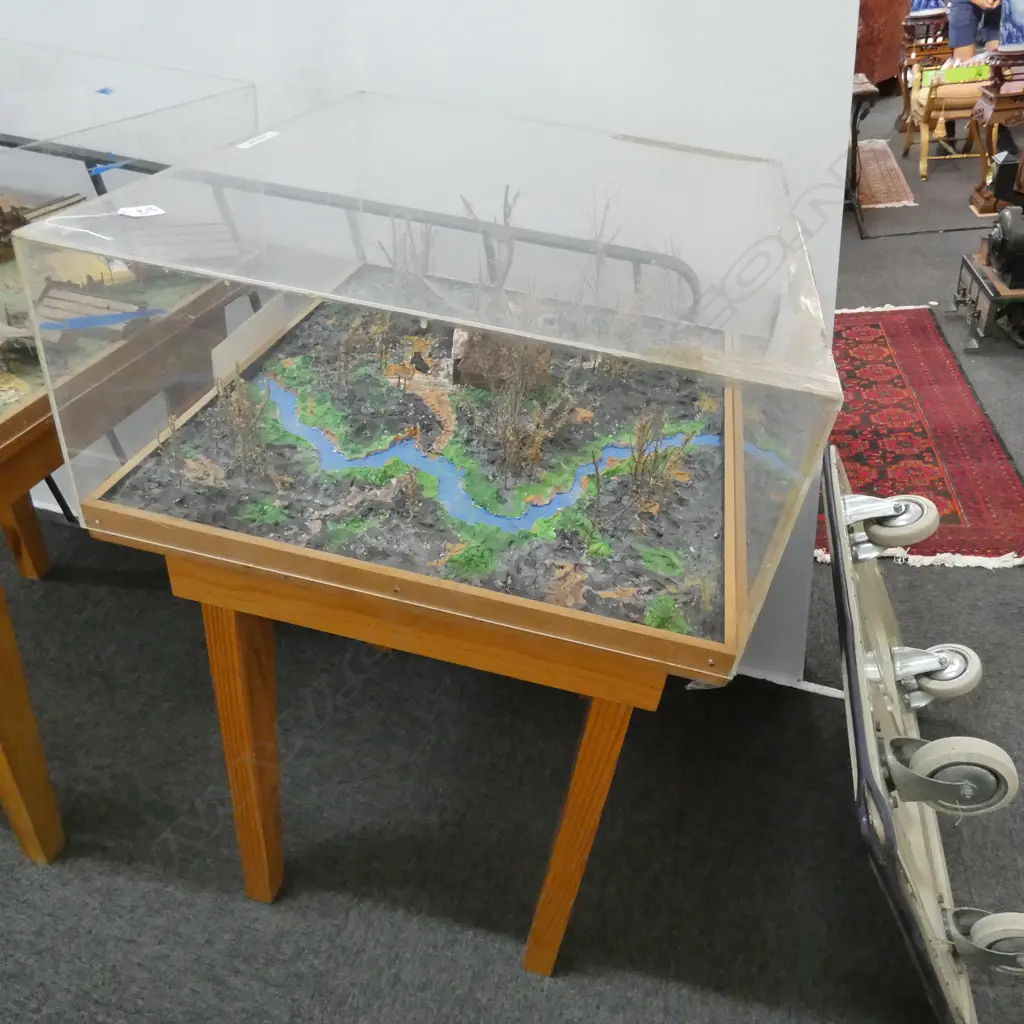 MODEL OF GUMDIGGERS CAMP ON STAND H. 1040MM D. 630MM W. 740MM Image 1++