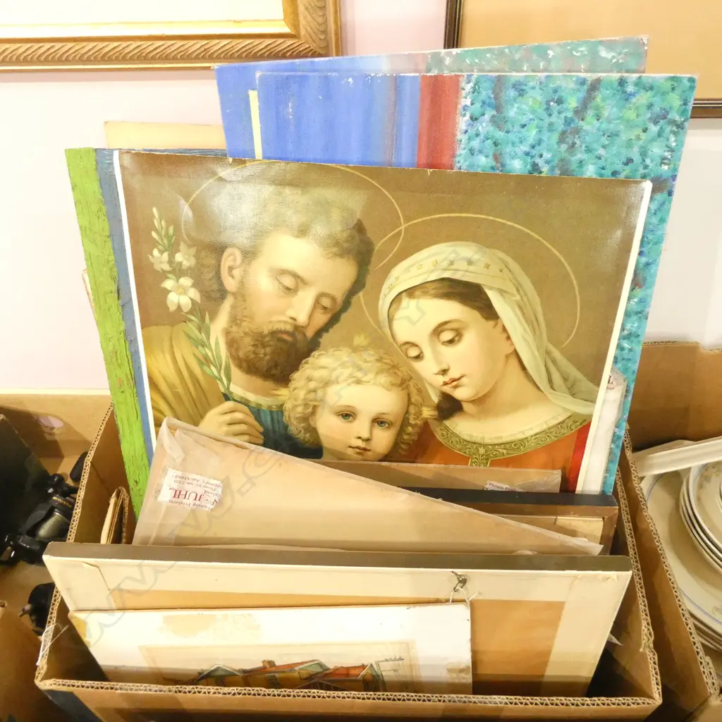 LARGE LOT OF ASST ARTWORKS W/COLOURS OIL ETC Image 1++