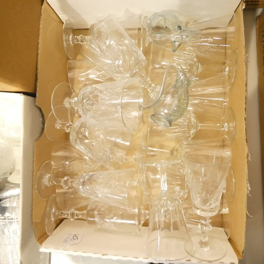 BOX LOT ASST. SHERRY GLASSES ETC Image 1++