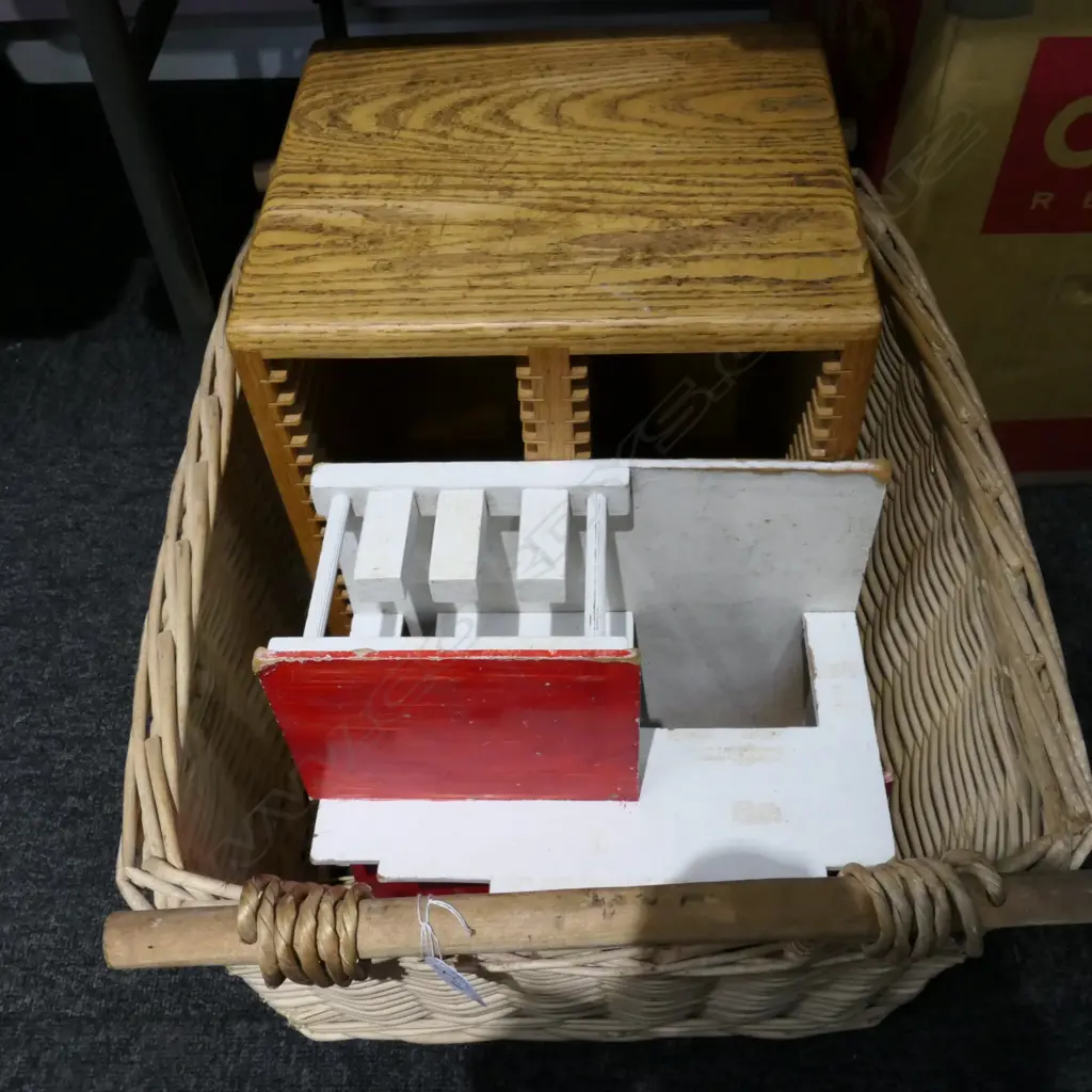LARGE BASKET, REVOLVING CD CASE, CHILDS TOY PETROL STATION Image 1++
