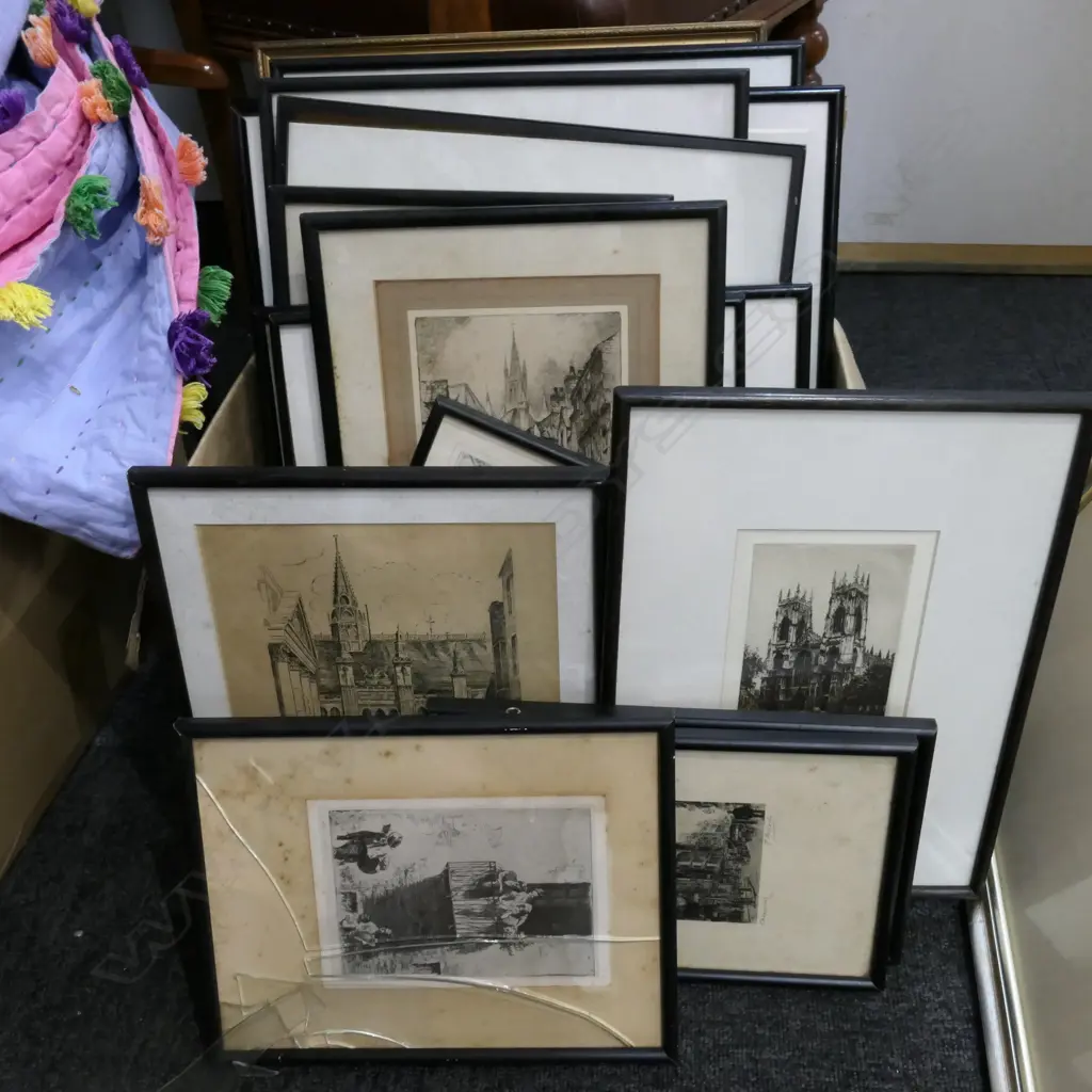 BOX LOT VINTAGE PRINTS / ETCHINGS  Image 1++
