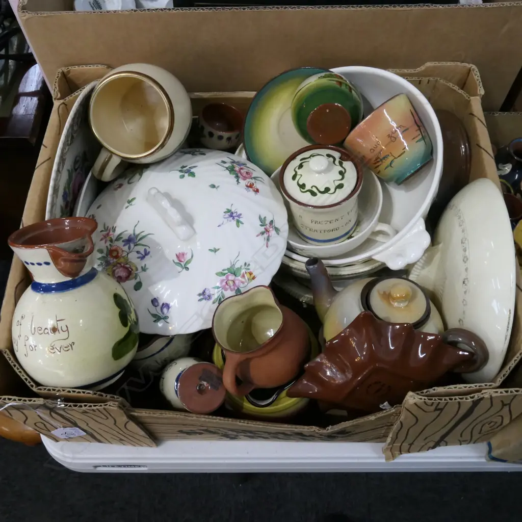 BOX LOT ASST. TORQUAY WARE, ETC Image 1++