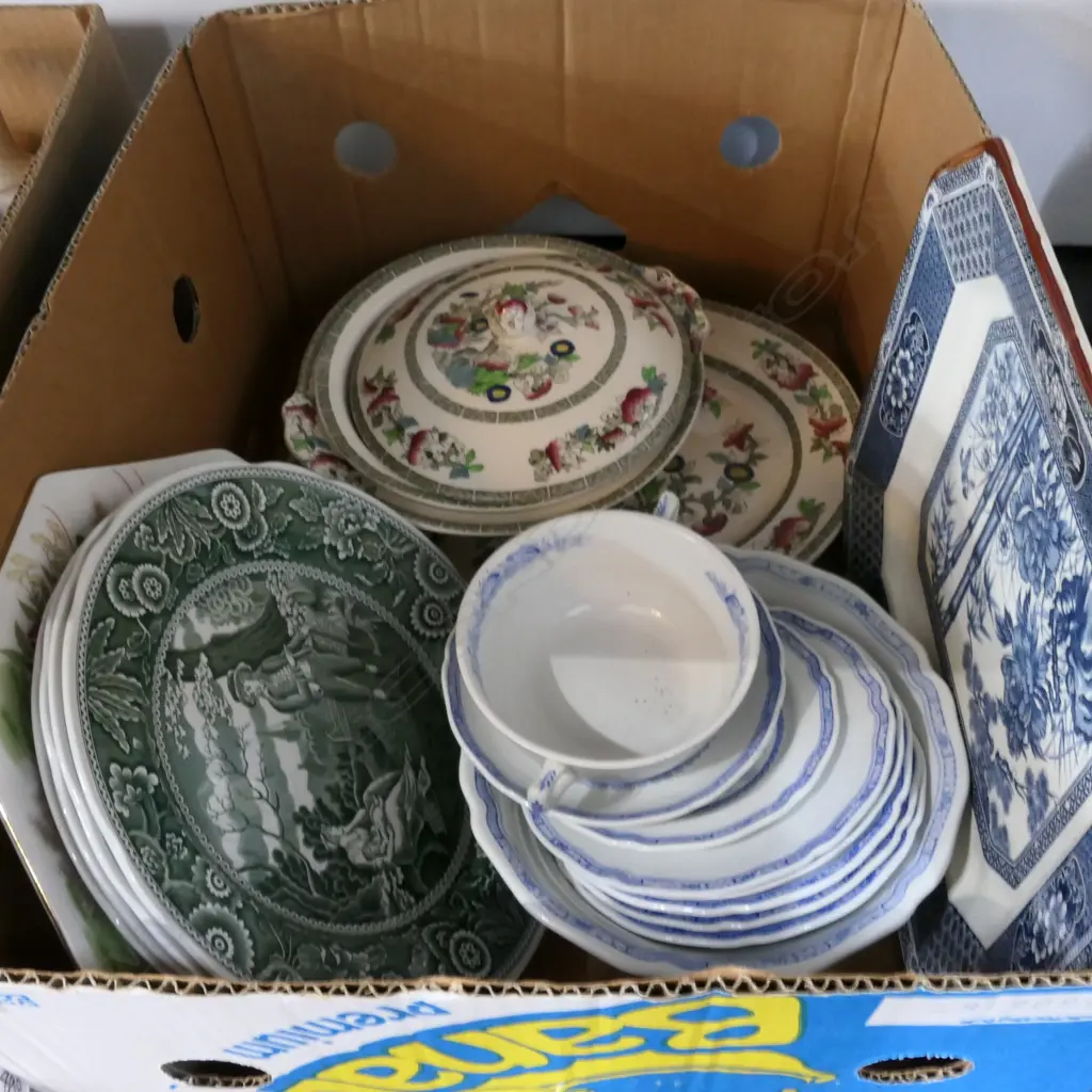BOX LOT DINNER WARE; SPODE, INDIA TREE, FURNIVALS QUAIL ETC Image 1++