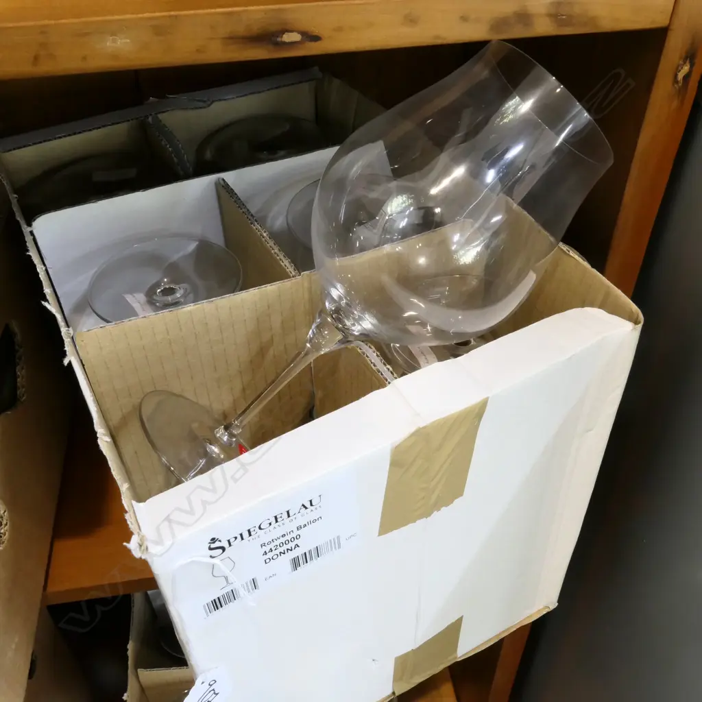 BOX LOT 6 SPIEGELAU 'ROTWEIN BALLON' WINE GLASSES H. 230MM Image 1++