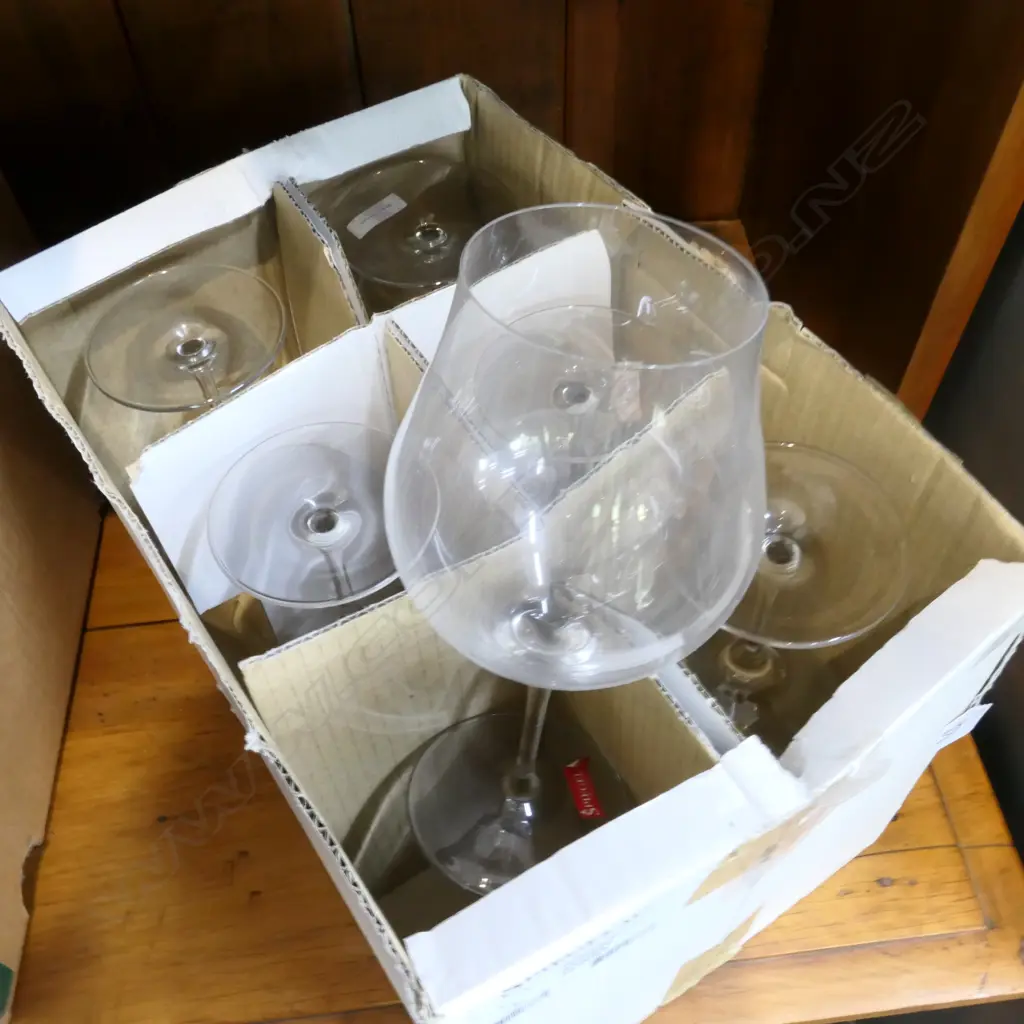 BOX LOT 6 SPIEGELAU 'ROTWEIN BALLON' WINE GLASSES H. 230MM Image 1++