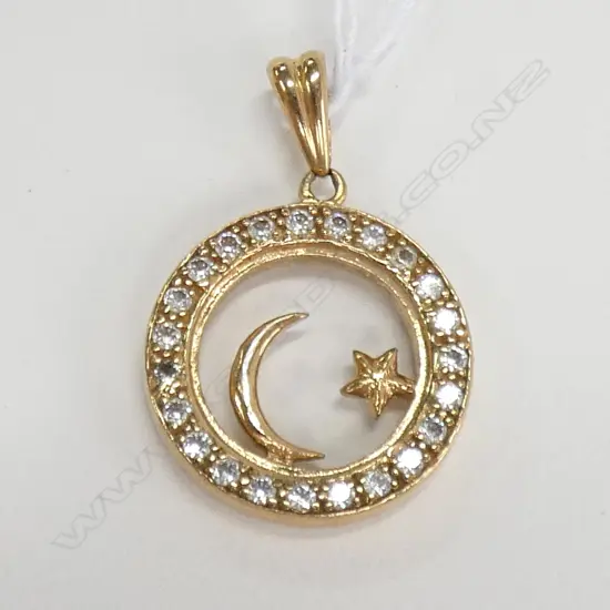 9K PENDANT SET WITH MULTI CZ"s