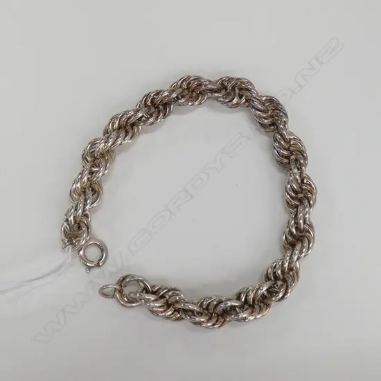 S/SILVER TWIST ROPE BRACELET, L.190mm