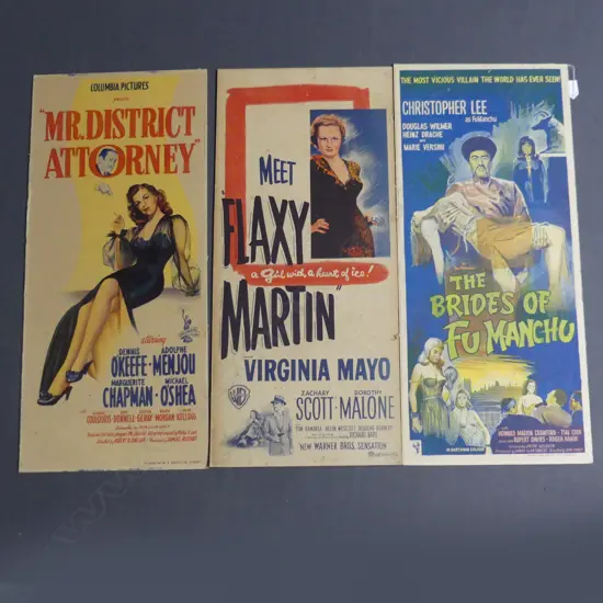 6 x VINTAGE DOOR DAYBILL MOVIE POSTERS
