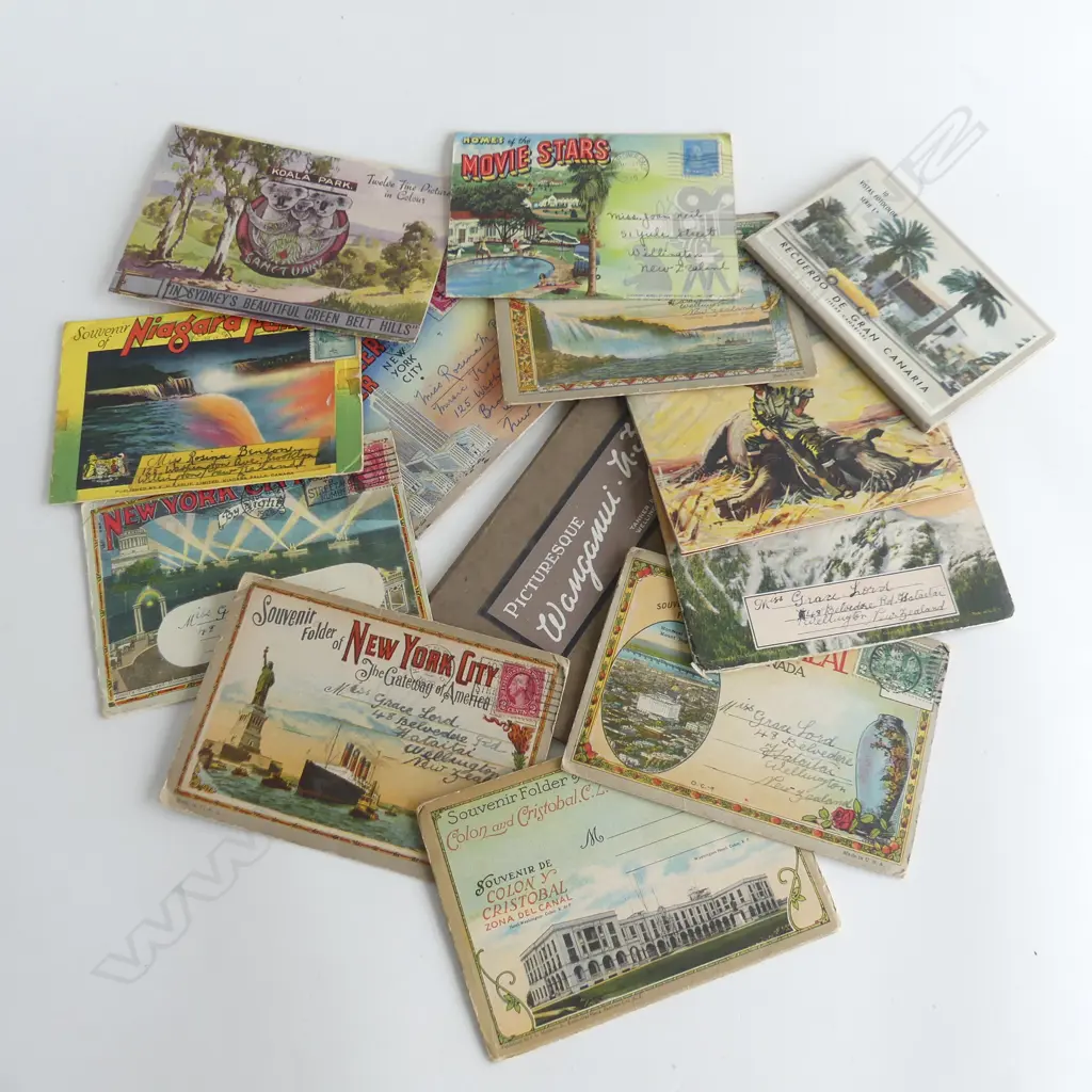 (40)  COLLECTION OF 13 1940-50S INTERNATIONAL POSTCARD SETS Image 1++