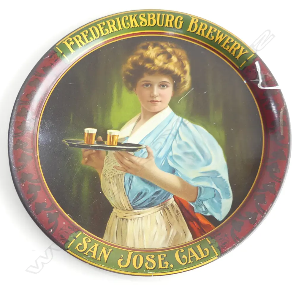(40) A FREDERICKSBURG BREWERY OF CALIFORNIA VINTAGE TRAY D. 330mm Image 1++