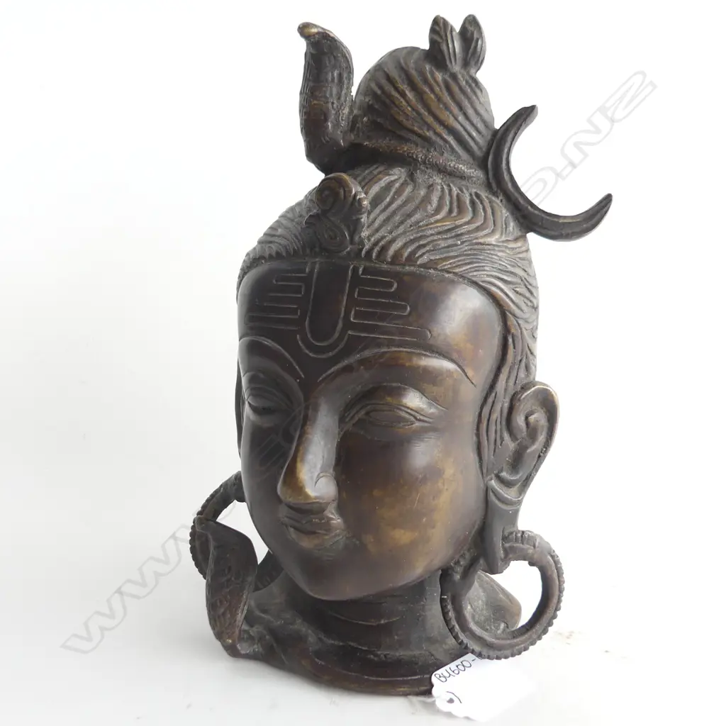 (23) A BRONZE HEAD OF SHIVA H. 240mm Image 1++
