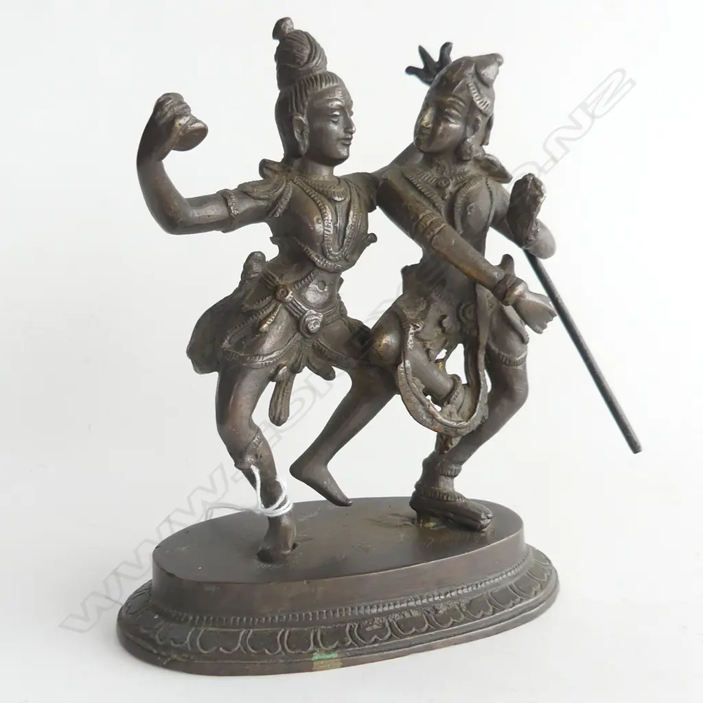 (23) A BRONZE STATUE OF SHIVA & RADHA IN DANCE POSE H. 180mm Image 1++