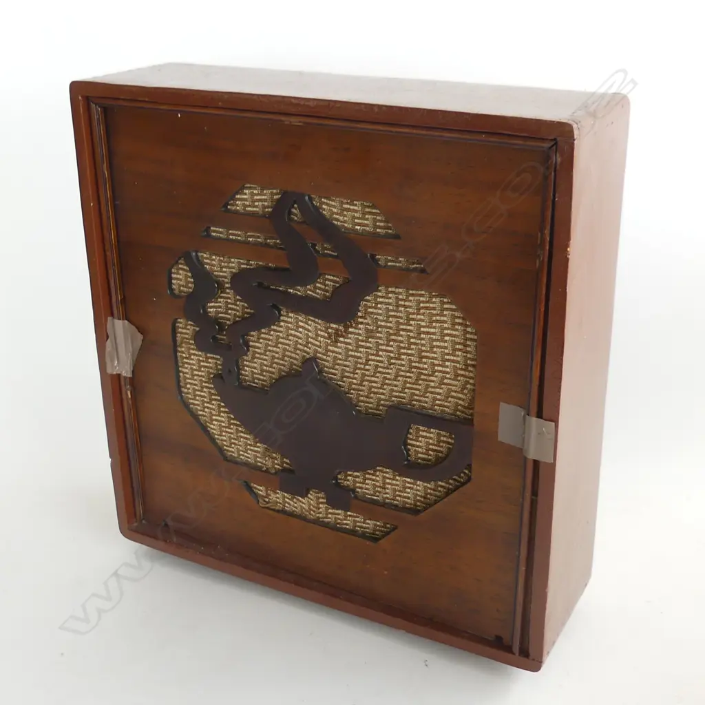 SQUARE PA SPEAKER WITH FRETTED GENIE LAMP NEEDS ATTENTION H. 300mm Image 1++