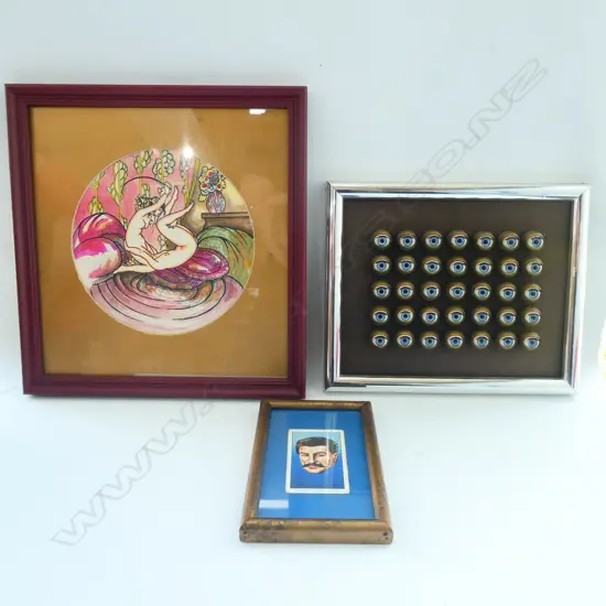 RECTANGULAR CANE BASKET H. 250mm WITH CONTENTS INCL. ORIGINAL BADGEWORK DESIGN BY JOHN PRATT +
