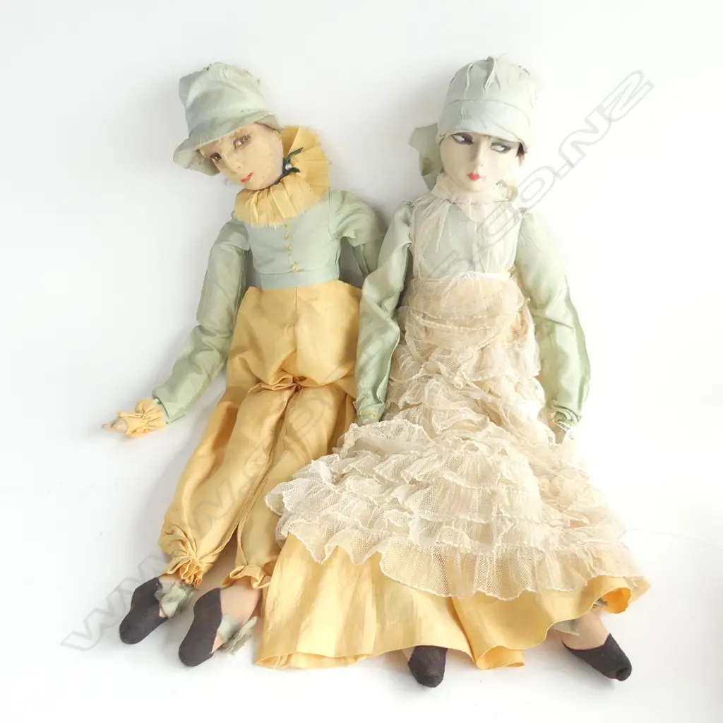 FRENCH ART DECO BOUDOIR DOLLS MAN & WOMAN H 690mm Image 1++
