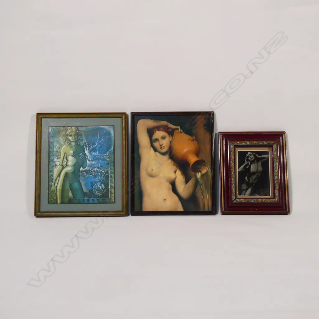6 FRAMED NUDES INCL A KARMA SUTRA PICTURE H. 240 x 220mm Image 1++