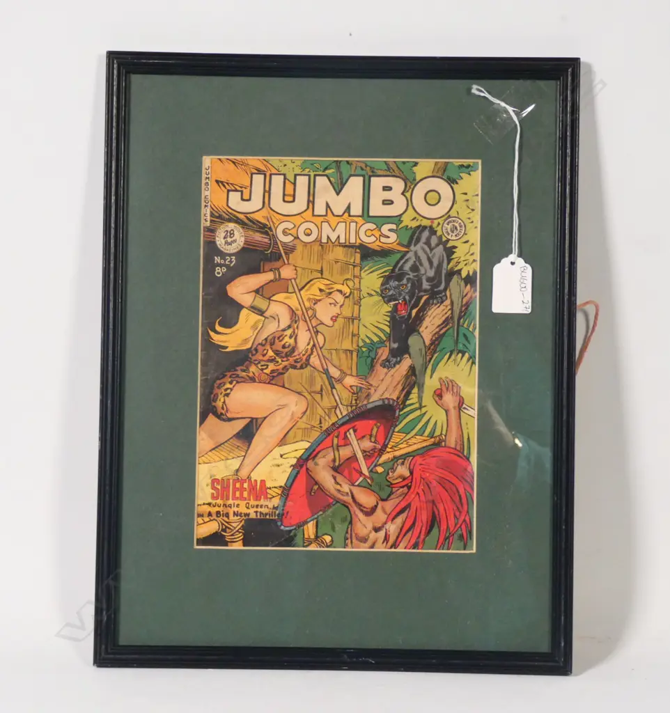 A FRAMED JUMBO COMIC PRINTED FOR THE AUSTRALIAN MARKET - LIFTED FROM COLOUR PLATES FOR BETTER QUALITY H. 245mm Image 1++