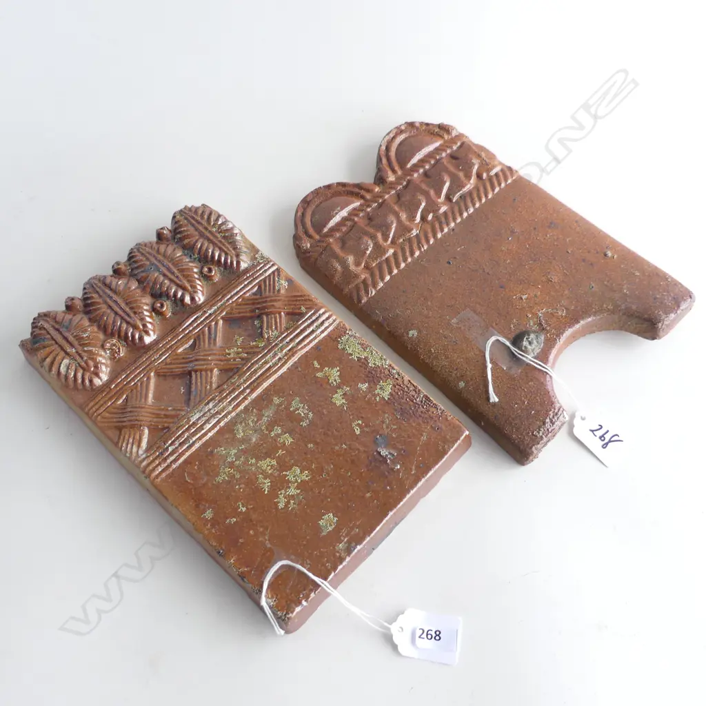 (75) 2 SALT GLAZED EDGING TILES 220MM Image 1++