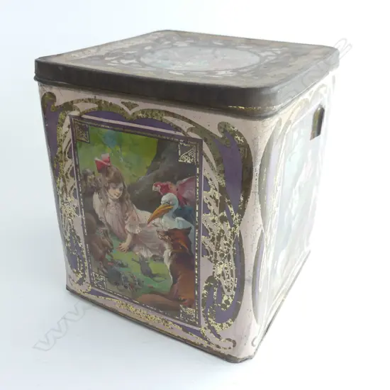(72) LG c.1900 ALICE IN WONDERLAND BISCUIT TIN, 260 x 230mm