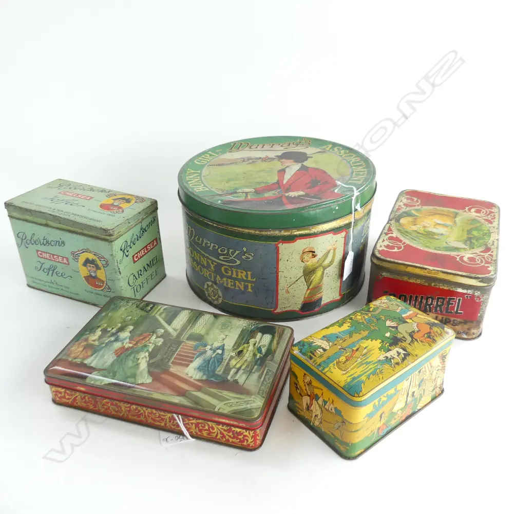 (60) 5 OLD TOFFEE TINS INCLUDING LGE 'MURRAYS ASSORTMENT' Image 1++