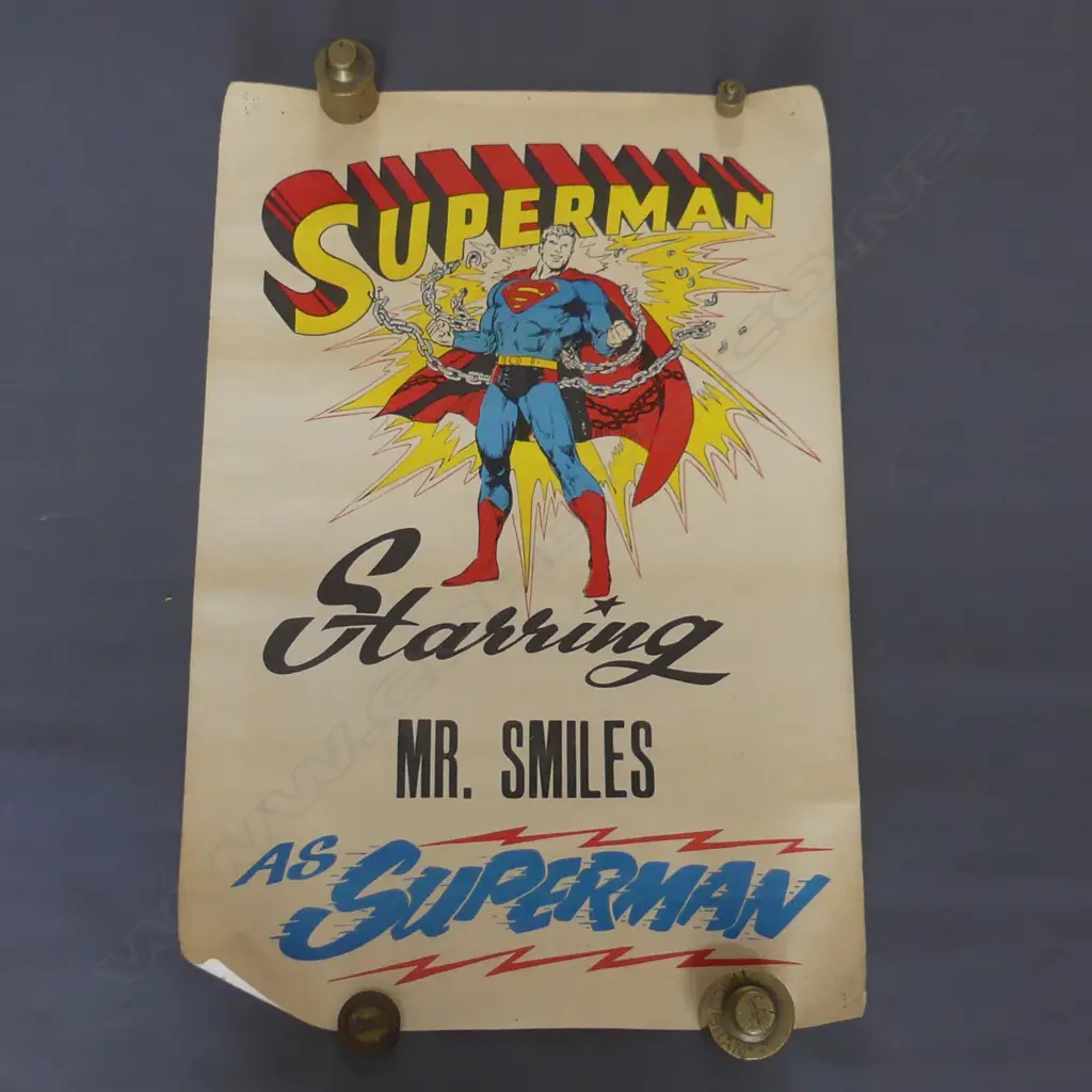 (61) 5 OLD POSTERS , INCLUDES FUN POSTER OF NZ & SUPERMAN ETC Image 1++