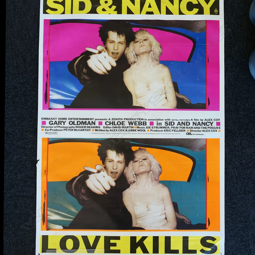 6 POSTERS . INCLUDES " ANGEL HEART" & " SID AND NANCY " Image 1++