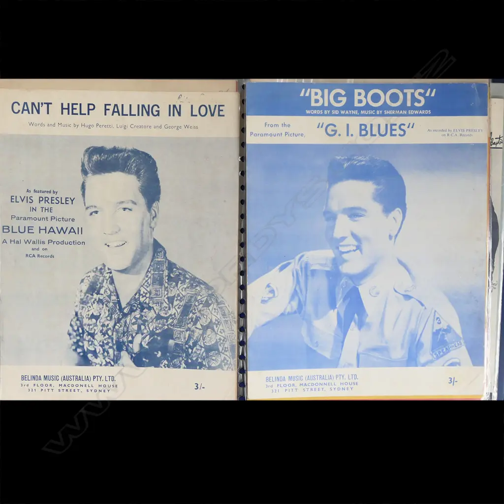 (85) FOLDER OF SONG SHEETS INCLUDING ELVIS THE BEATLES ETC Image 1++