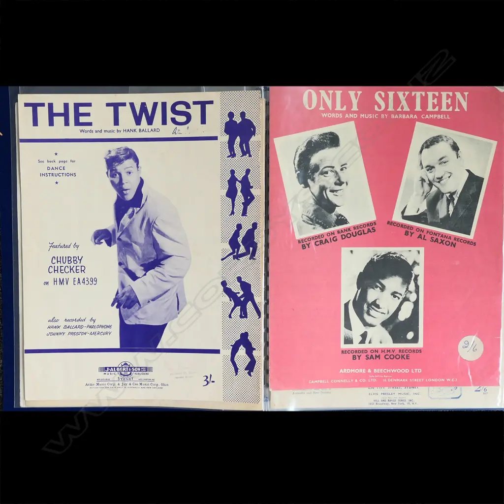 (85) FOLDER OF SONG SHEETS INCLUDING ELVIS THE BEATLES ETC Image 1++
