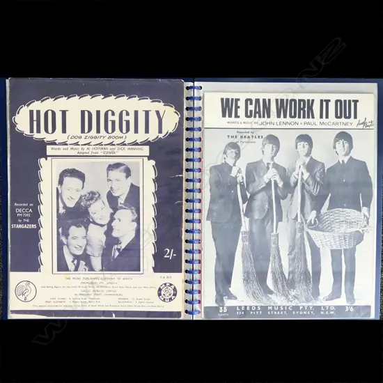 (85) FOLDER OF SONG SHEETS INCLUDING ELVIS THE BEATLES ETC