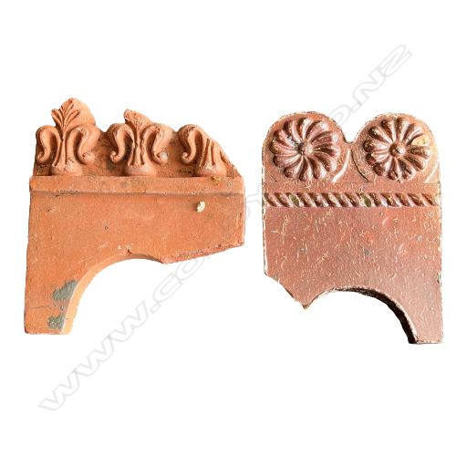 (76) 2 SALT GLAZED EDGING TILES 220MM & 2 OTHERS A.F Image 1++