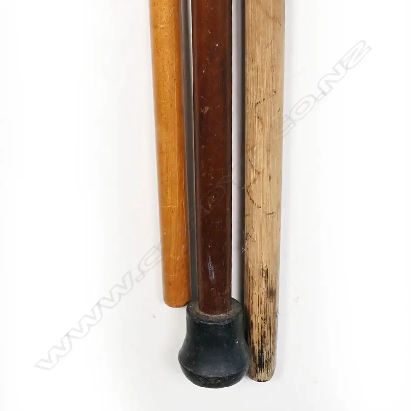 3 WALKING STICKS,INCL. 1 PITCAIRN ISLANDS & 1 WITH BONE CARVED MASK FINIAL Image 1++