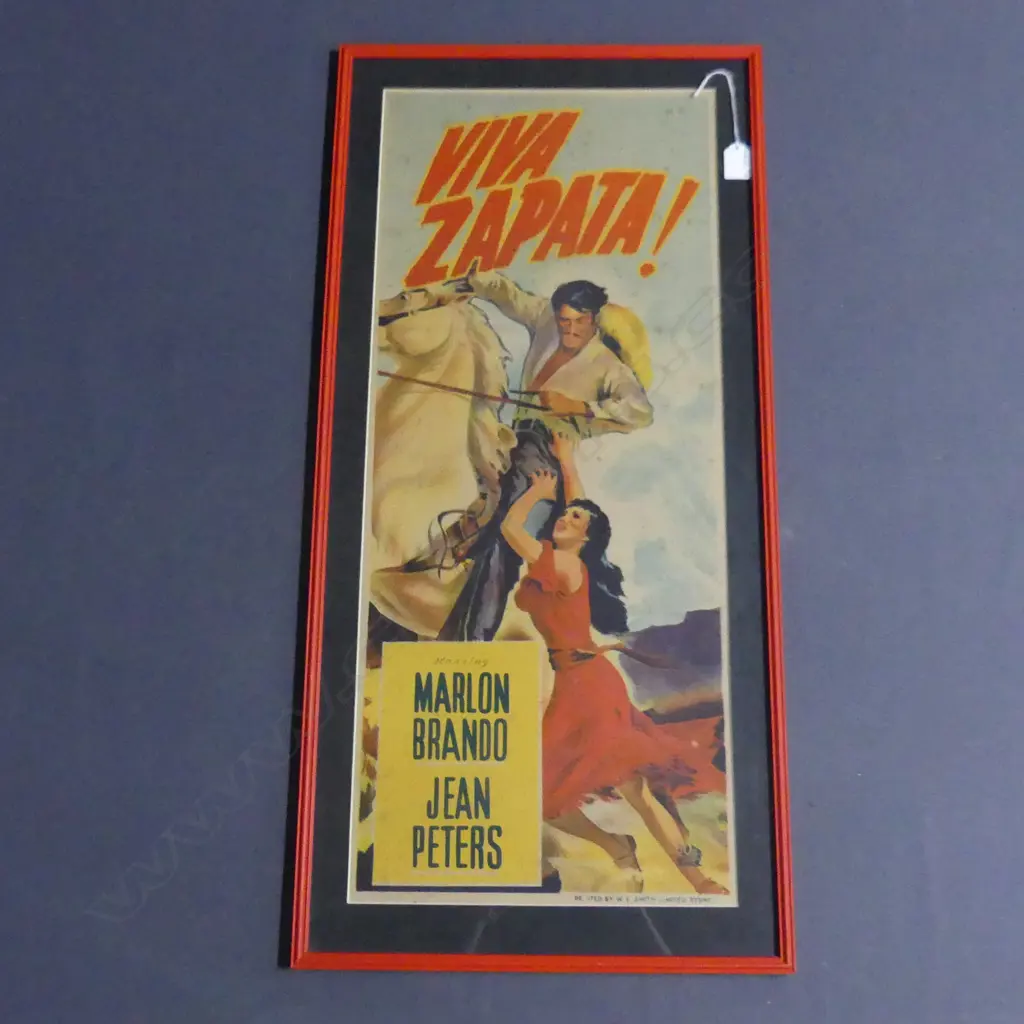 VINTAGE MOVIE DAYBILL POSTER 'VIVA ZAPATA !' PRINTED IN SYDNEY, 730 x 310mm Image 1++