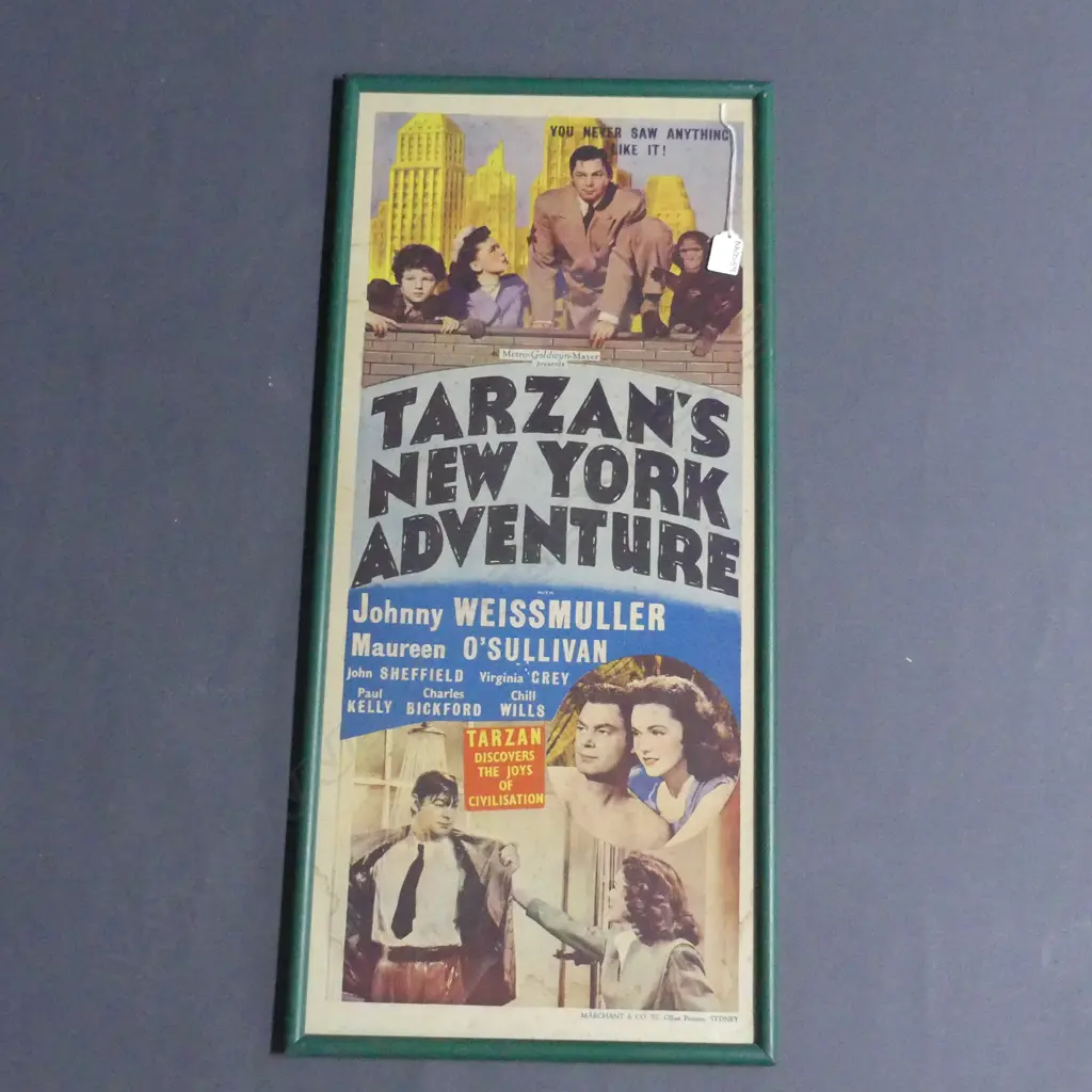 VINTAGE 'TARZAN'S NEW YORK ADVENTURE' AUSTRALIAN DAYBILL POSTER, 745 x 325mm Image 1++