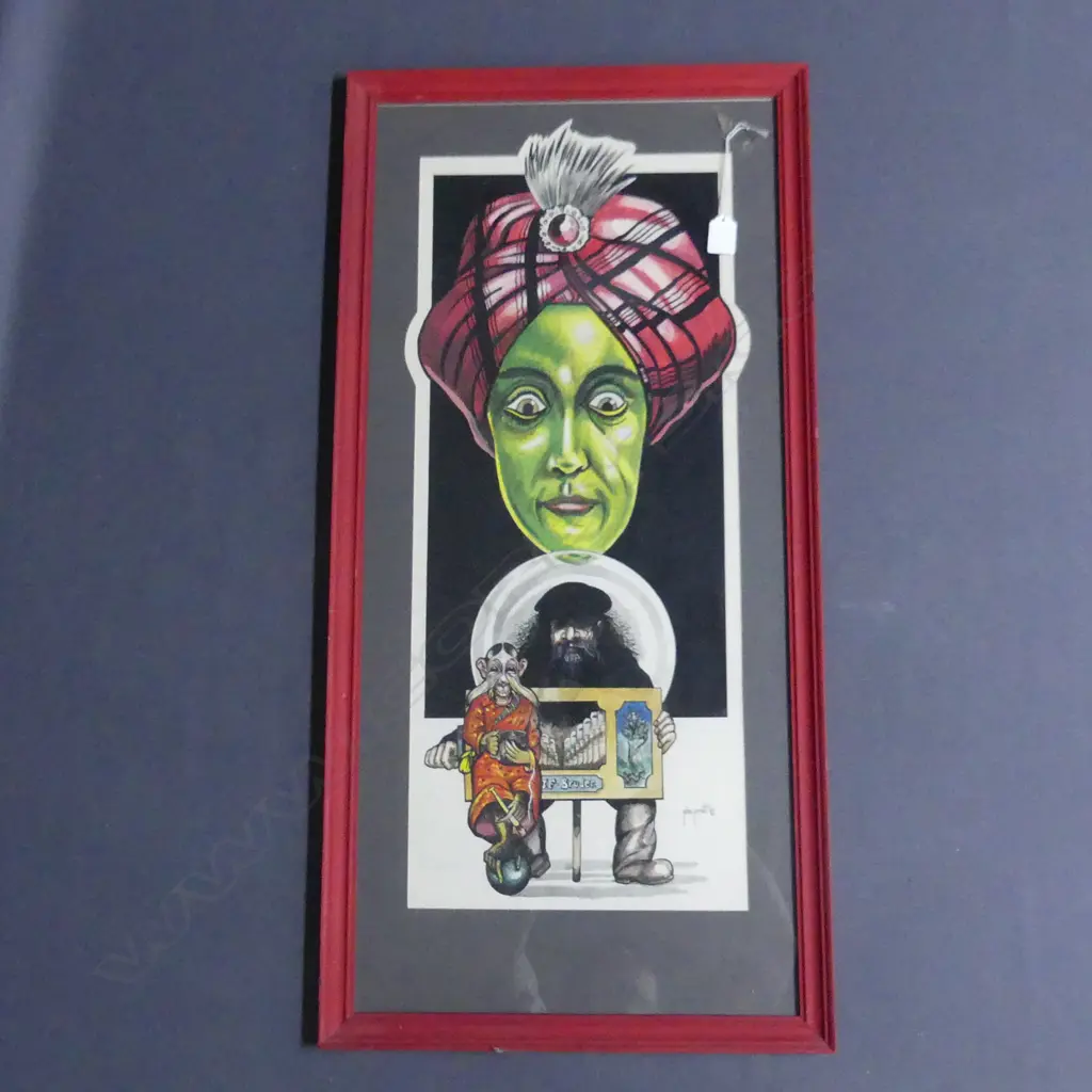 INK & W/C ORIGINAL STREET PREFORMER BY JOHN PRATT 1982 H.720 x 280mm Image 1++